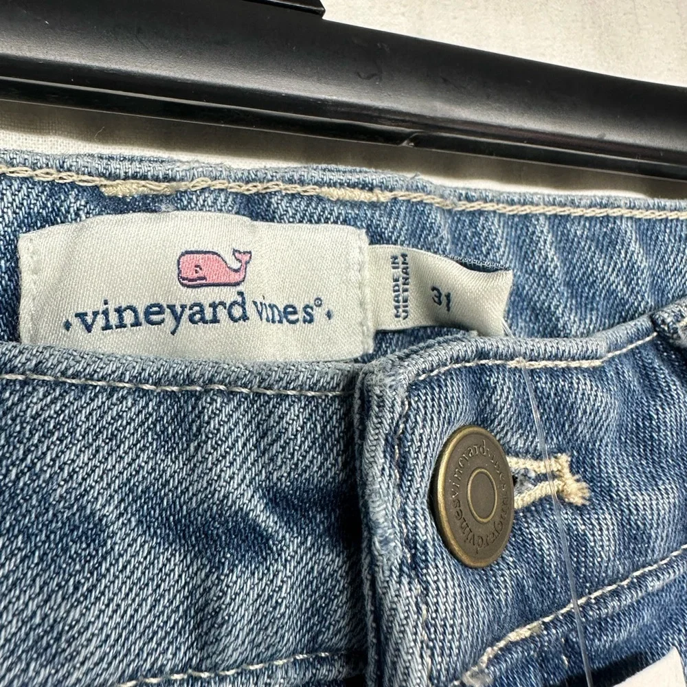 Vineyard Vines Women’s Straight Crop Raw Hem Denim Jeans Light‎ Wash Size 31 New